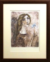 Aleš Vondřich - Anděl s chrpou - umělecký tisk